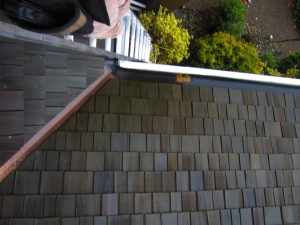 Cedar roof inspection and gutter cleaning